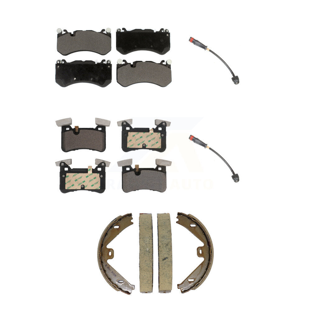 Ceramic Brake Pad & Wear Sensor Front Rear Kit (5Pc) For Mercedes-Benz E63 AMG S