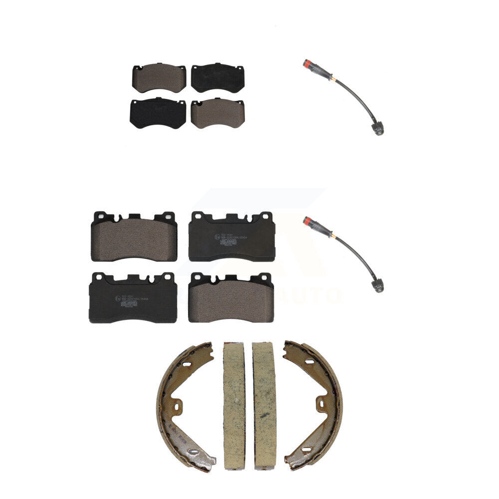 Ceramic Brake Pad & Wear Sensor Front Rear Kit (5Pc) For Mercedes-Benz E63 AMG S