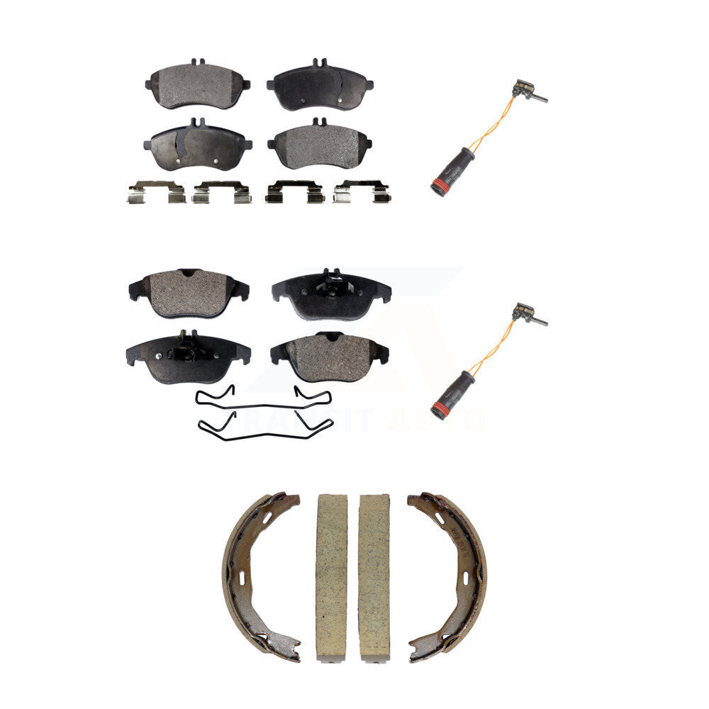 Ceramic Brake Pad & Wear Sensor Front Rear Kit (5Pc) For Mercedes-Benz C300 C250