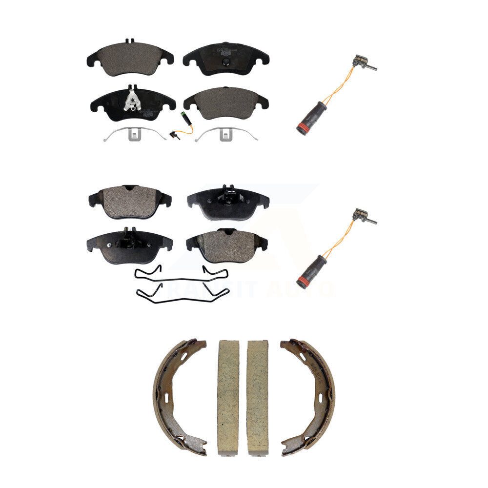 Ceramic Brake Pads Extra Wear Sensor Front Rear Kit (5Pc) For Mercedes-Benz C300
