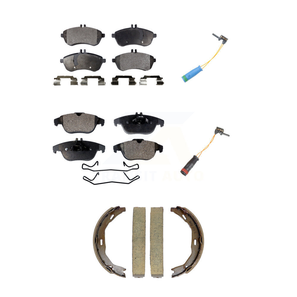 Ceramic Brake Pad & Wear Sensor Front Rear Kit (5Pc) For Mercedes-Benz C250 1.8L