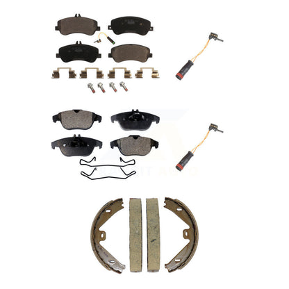 Ceramic Disc Brake Pads Extra Wear Sensor Front Rear Kit (5Pc) For Mercedes-Benz