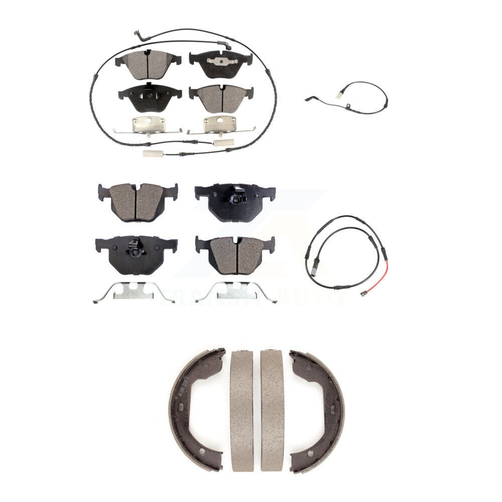 Ceramic Brake Pad And Extra Wear Sensor Front Rear Kit (5Pc) For BMW 528i xDrive