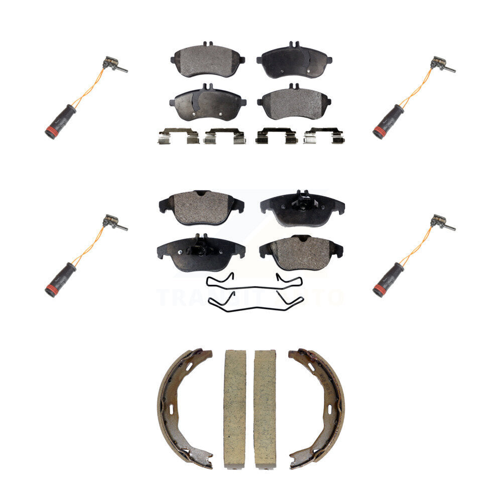 Ceramic Brake Pad & Wear Sensor Front Rear Kit (7Pc) For Mercedes-Benz C300 C250