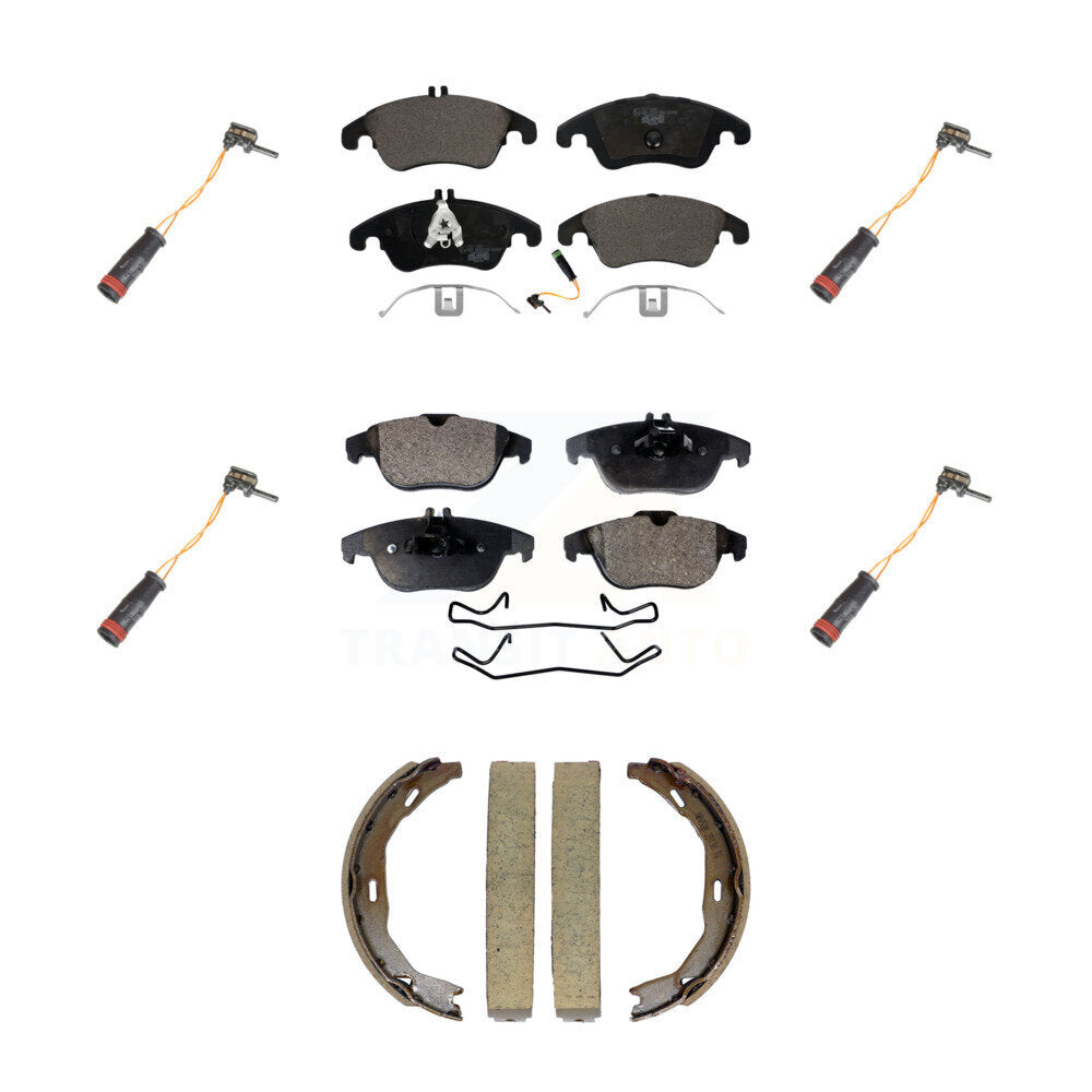 Ceramic Brake Pads Extra Wear Sensor Front Rear Kit (7Pc) For Mercedes-Benz C300