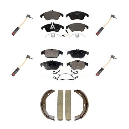 Ceramic Brake Pads Extra Wear Sensor Front Rear Kit (7Pc) For Mercedes-Benz C300