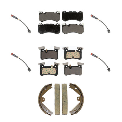 Ceramic Brake Pad & Wear Sensor Front Rear Kit (7Pc) For Mercedes-Benz E63 AMG S