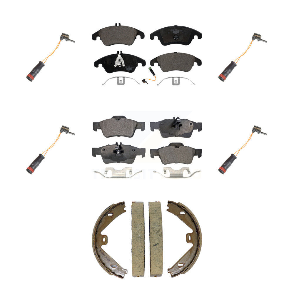 Ceramic Brake Pads Extra Wear Sensor Front Rear Kit (7Pc) For Mercedes-Benz E350
