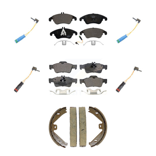 Ceramic Brake Pads Extra Wear Sensor Front Rear Kit (7Pc) For Mercedes-Benz E400