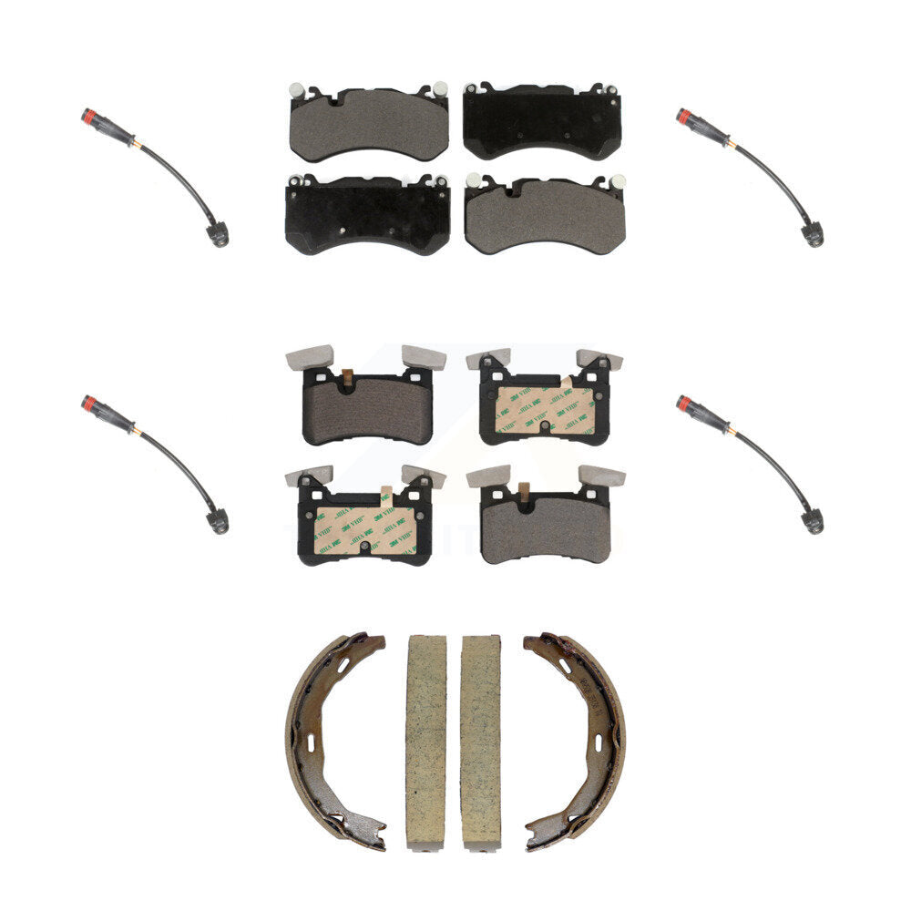 Ceramic Brake Pad And Wear Sensor Front Rear Kit (7Pc) For Mercedes-Benz C63 AMG