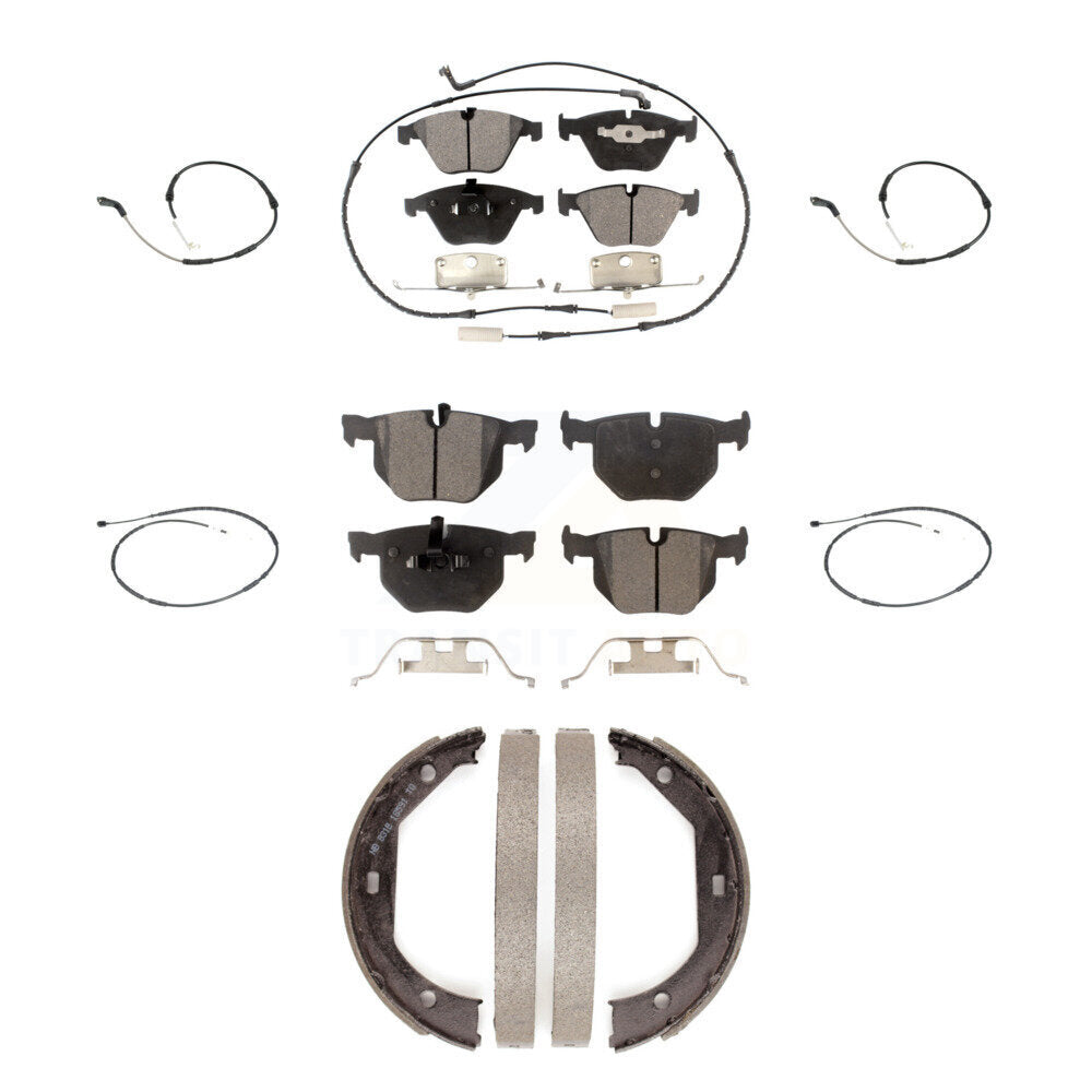 Ceramic Disc Brake Pads And Extra Wear Sensors Front Rear Kit (7Pc) For BMW X1