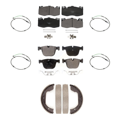 Ceramic Brake Pads Wear Sensor Front Rear Kit (7Pc) For 15-16 BMW X5 M with 4.4L