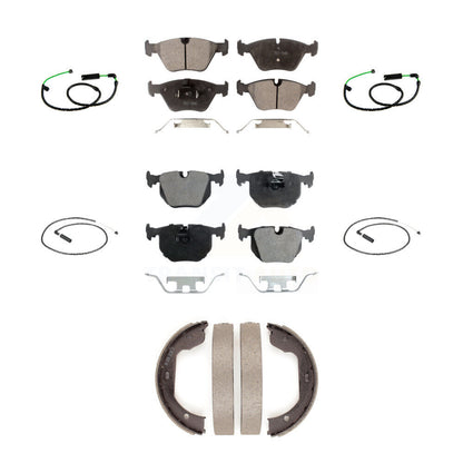 Ceramic Disc Brake Pads And Wear Sensors Front Rear Kit (7Pc) For BMW X3 3.0L
