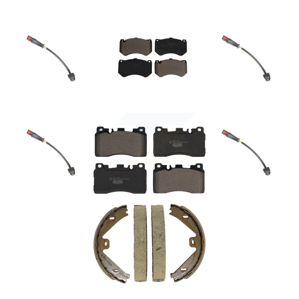 Ceramic Brake Pad & Wear Sensor Front Rear Kit (7Pc) For Mercedes-Benz E63 AMG S