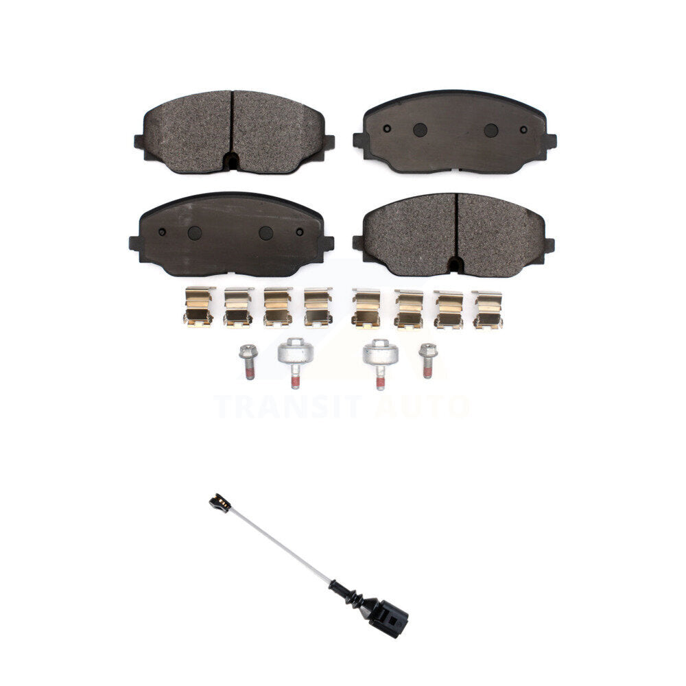 Ceramic Disc Brake Pads & Wear Sensor Front Kit For Volkswagen Atlas Cross Sport
