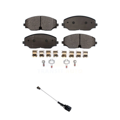 Ceramic Disc Brake Pads & Wear Sensor Front Kit For Volkswagen Atlas Cross Sport