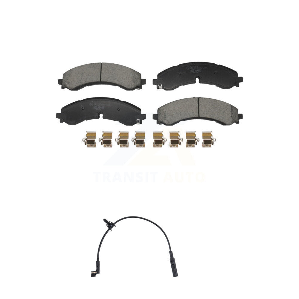 Ceramic Brake Pad And Wear Sensor Rear Kit For GMC Chevrolet Sierra 2500 HD 3500