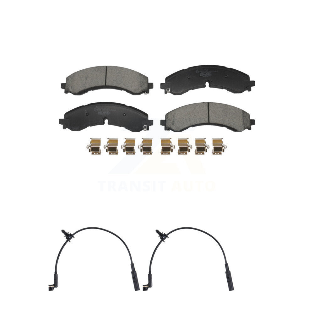 Ceramic Brake Pad And Wear Sensor Rear Kit For GMC Chevrolet Sierra 2500 HD 3500