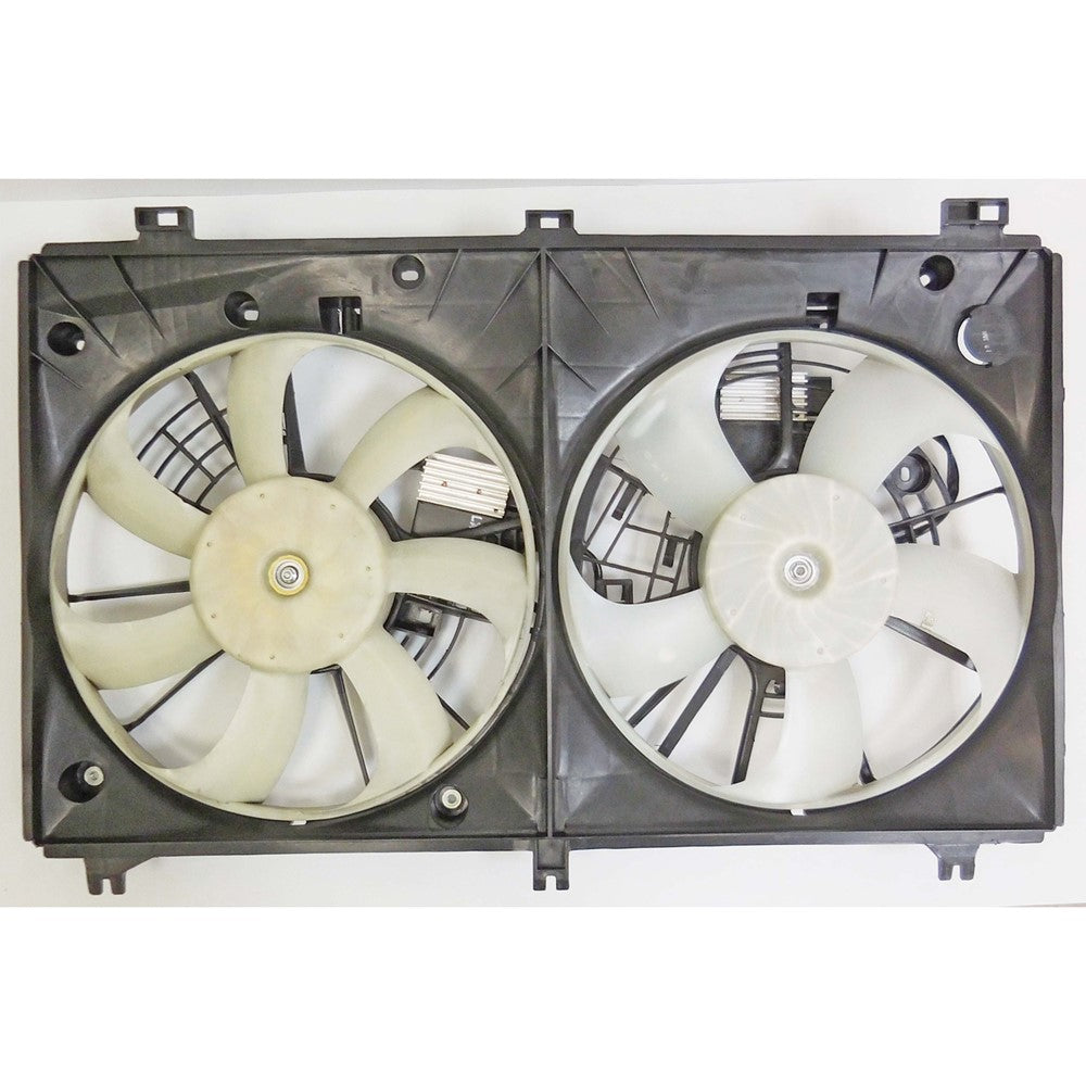 Radiator And Condenser Fan Assembly With Two Fans Side By Side 2016-2017 Lexus Gs200t, Rc200t