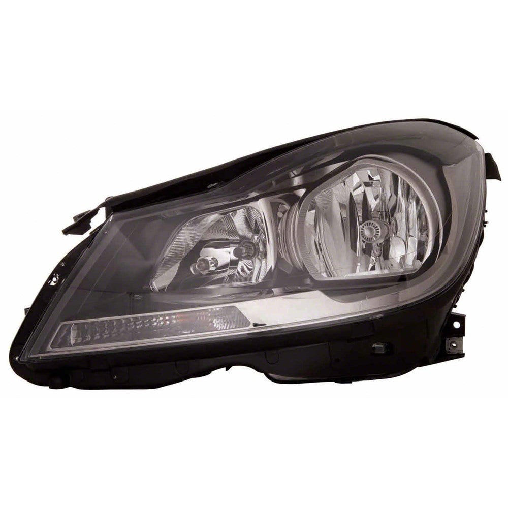 Front Left Driver Side Halogen Headlight Assembly 2012-2015 Mercedes-Benz C250, C300, C350, C63 Amg