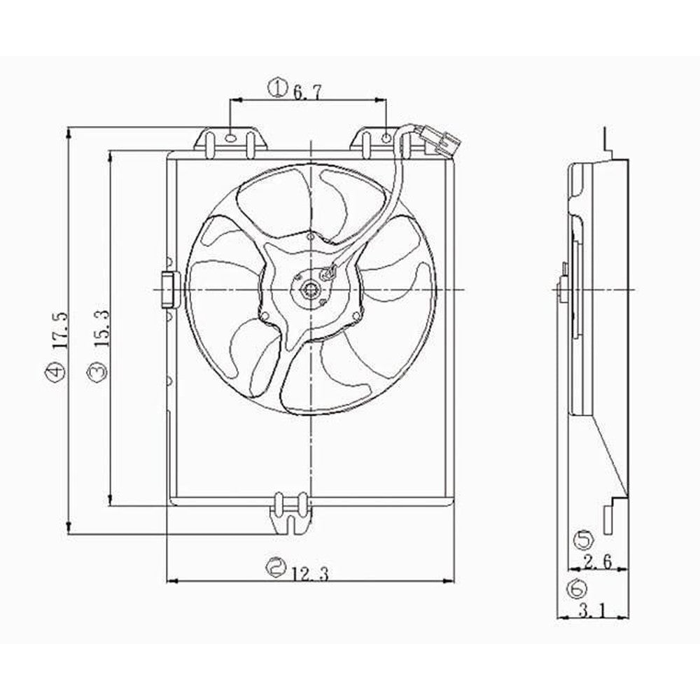 Condenser Fan Assembly 1997-2002 Mitsubishi Mirage