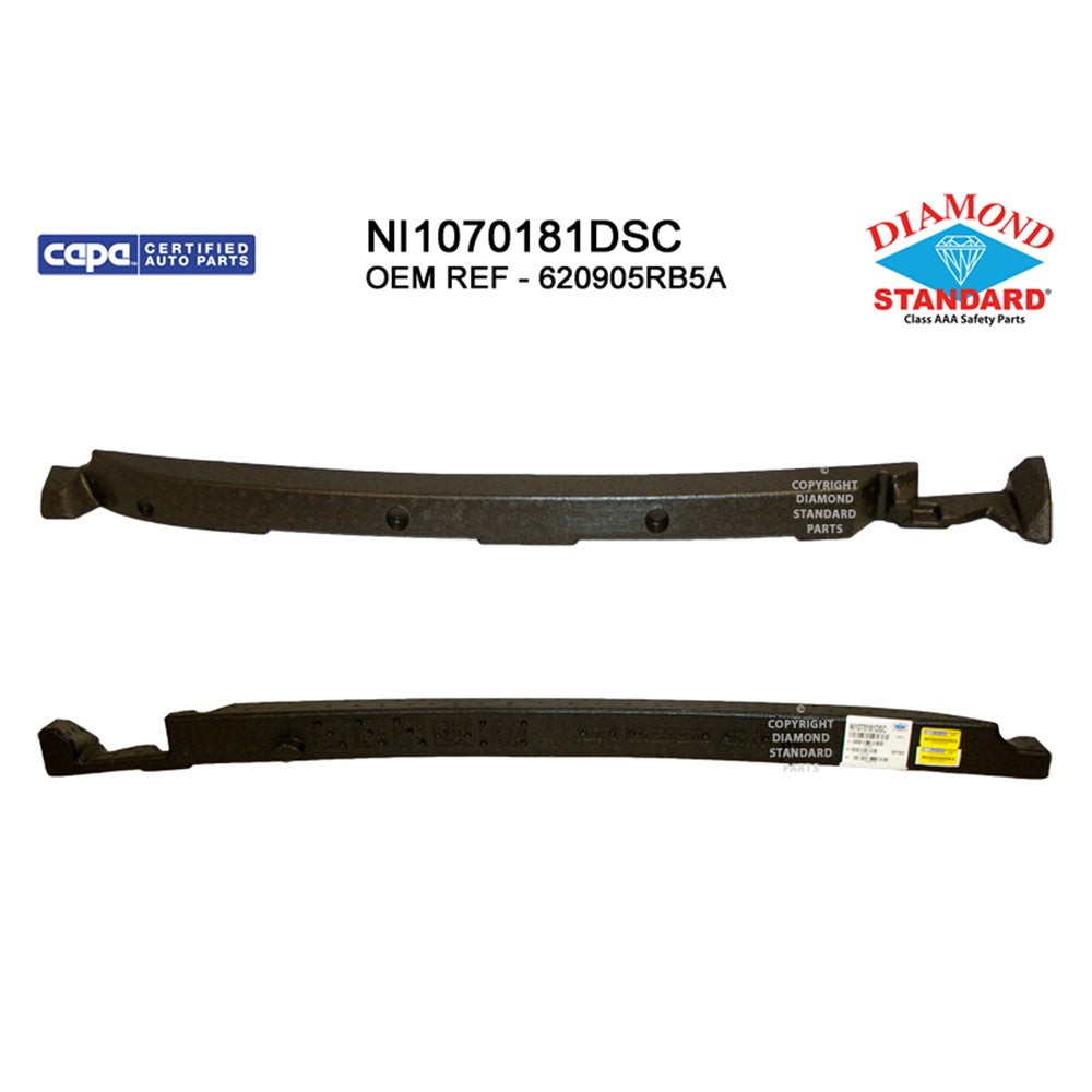 Front Bumper Impact Absorber [thin Center One] Made Of Epp Foam 2018-2019 Nissan Kicks