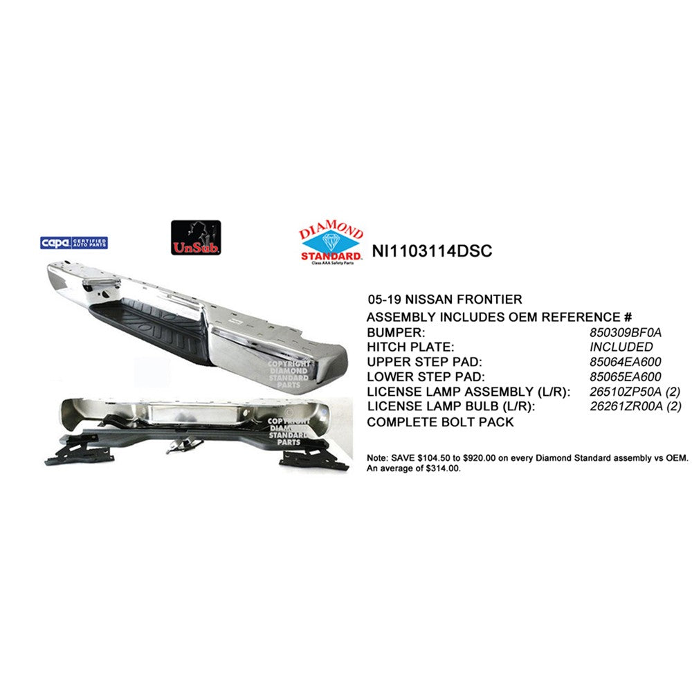 Rear Step Bumper Assembly 2005-2021 Nissan Frontier