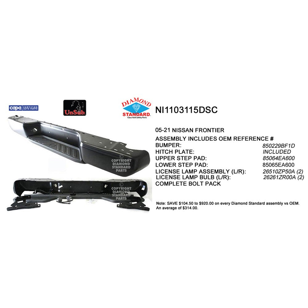 Rear Step Bumper Assembly 2005-2021 Nissan Frontier