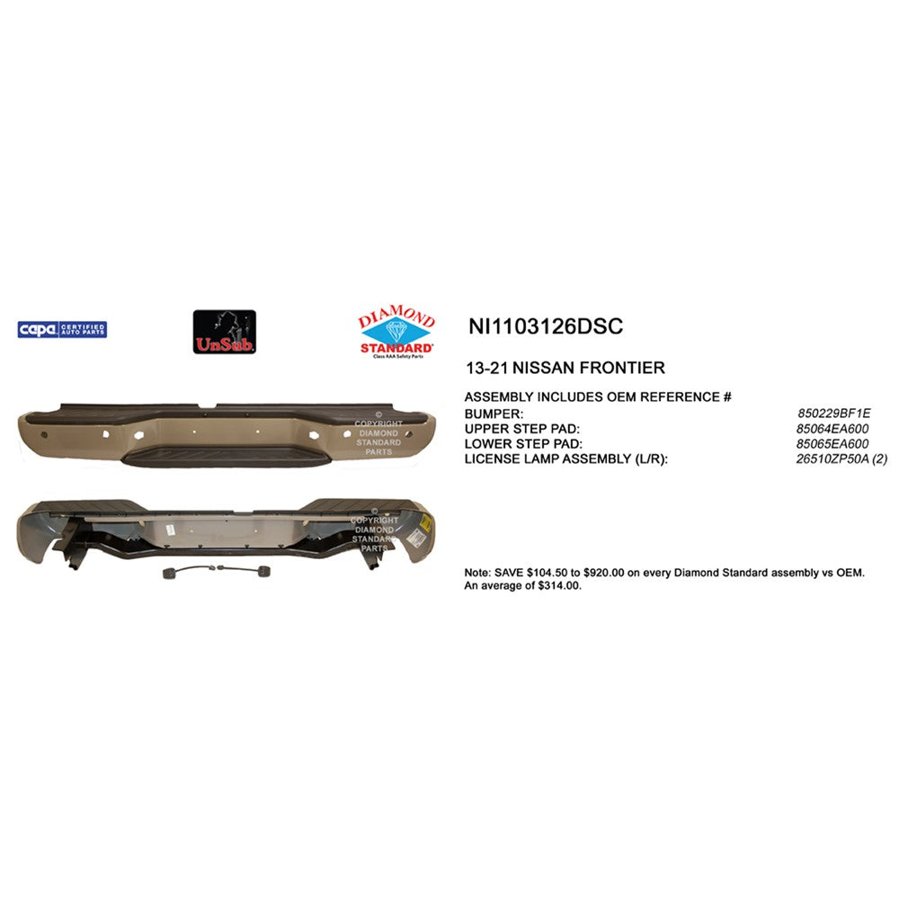 Rear Step Bumper Assembly 2013-2021 Nissan Frontier