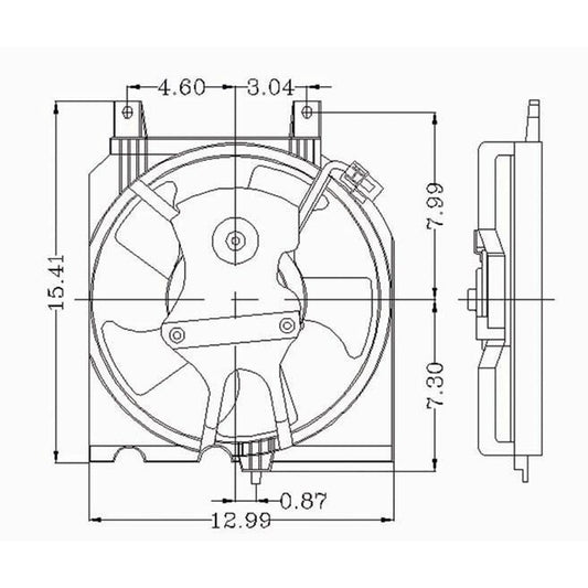 Condenser Fan Assembly 1995-1999 Nissan 200sx, Sentra