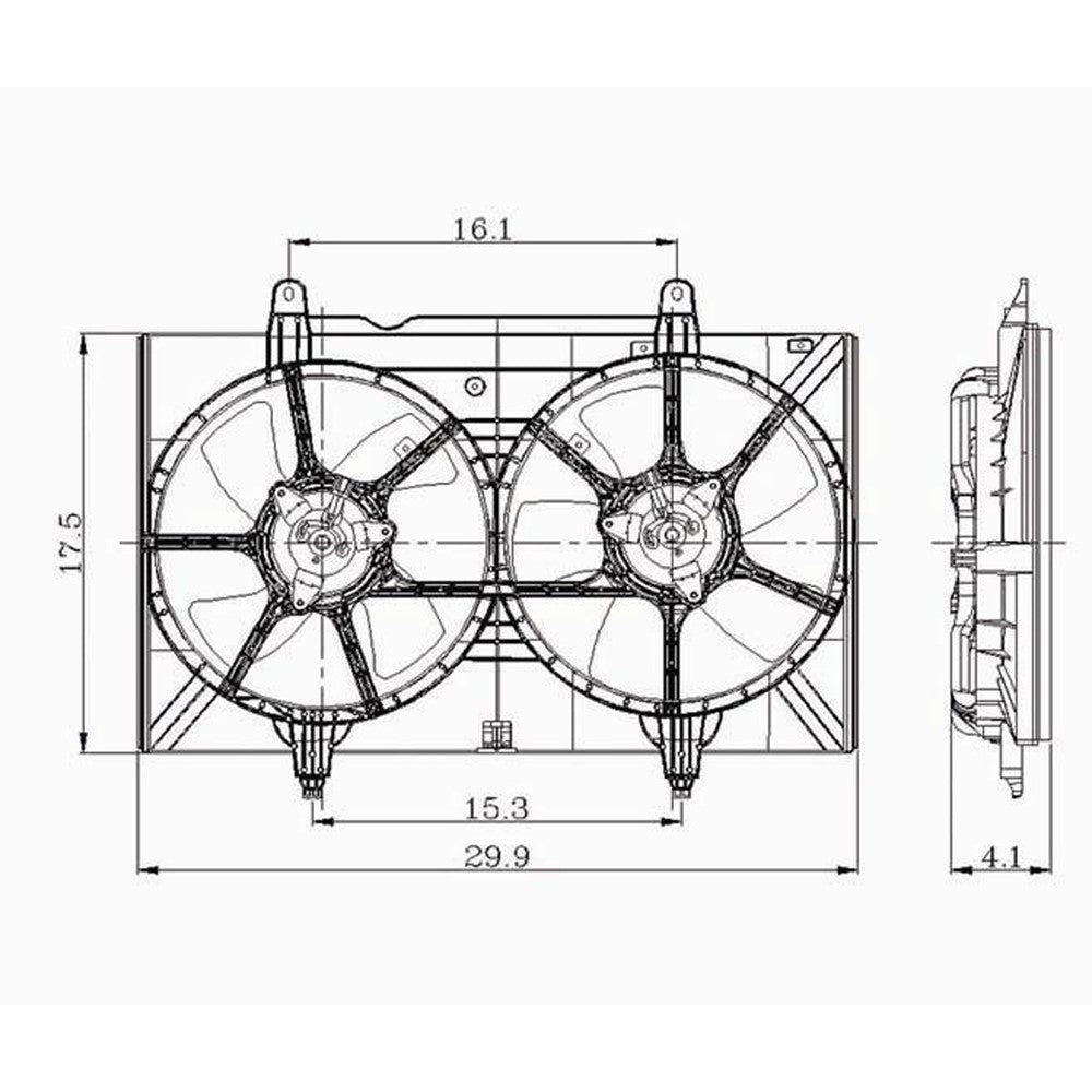 Dual Cooling Fan Assembly 2004-2008 Nissan Quest