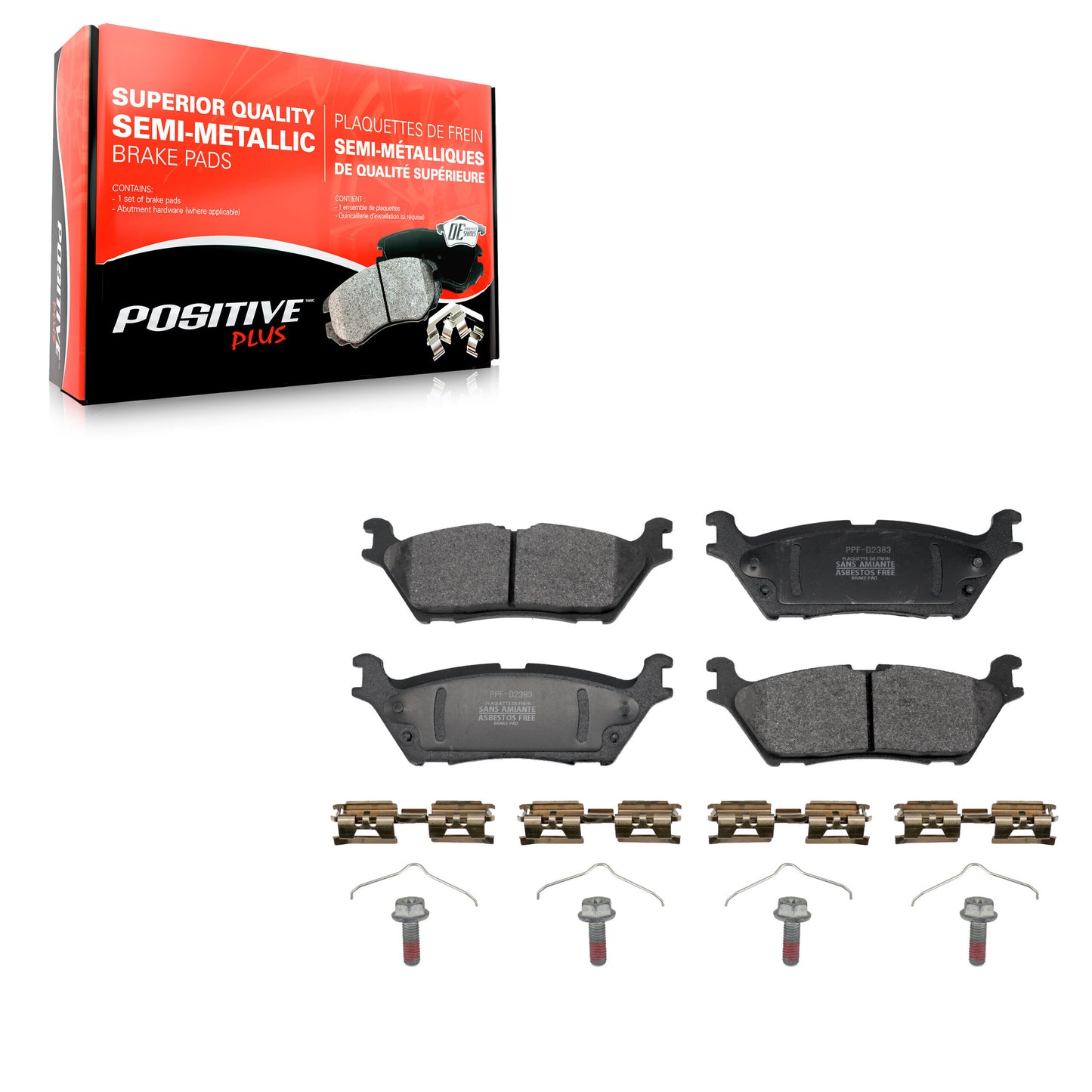 Semi-Metallic Disc Brake Pads Rear PPF-D2383 For Ford F-150 Bronco Lightning