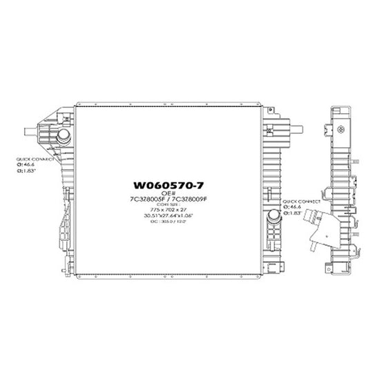 Factory Style Replacement Radiator for Ford F-250 Super Duty, Ford F-350 Super Duty