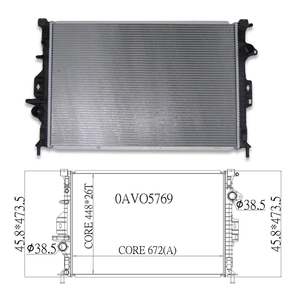 Radiator 2007-2019 Volvo S80, V70, Xc70, Xc60, S60, V60 & Land Rover Lr2, Range Rover Evoque, Discovery Sport