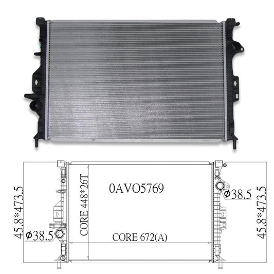 Radiator 2007-2019 Volvo S80, V70, Xc70, Xc60, S60, V60 & Land Rover Lr2, Range Rover Evoque, Discovery Sport