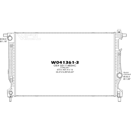 Radiator 2013-2016 Dodge Dart