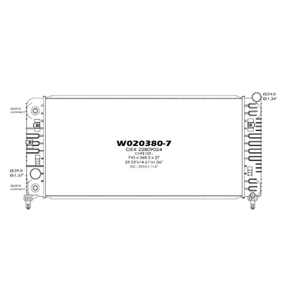Radiator 2012-2016 Chevrolet Impala, Impala Limited