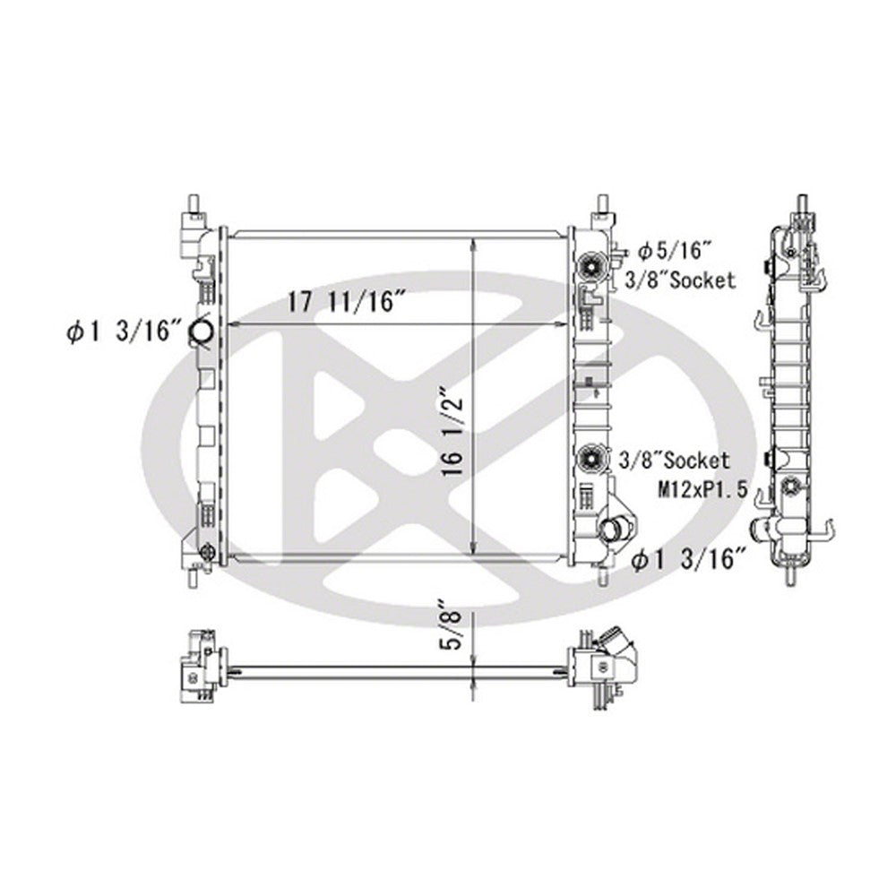 Radiator 2013-2015 Chevrolet Spark, Spark Ev