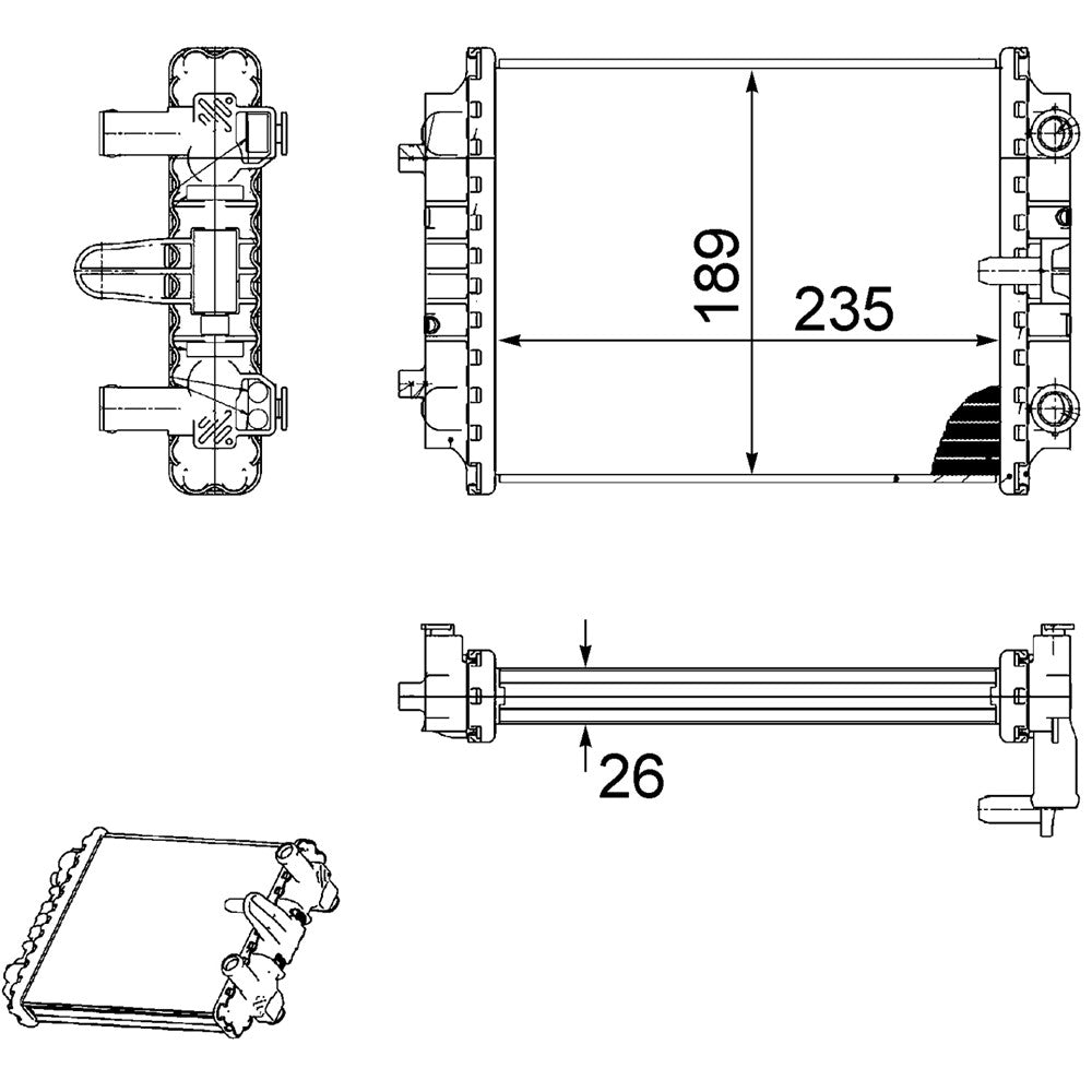 Left Radiator 2010-2017 Audi S4, S5, A7 Quattro, A8 Quattro, Sq5