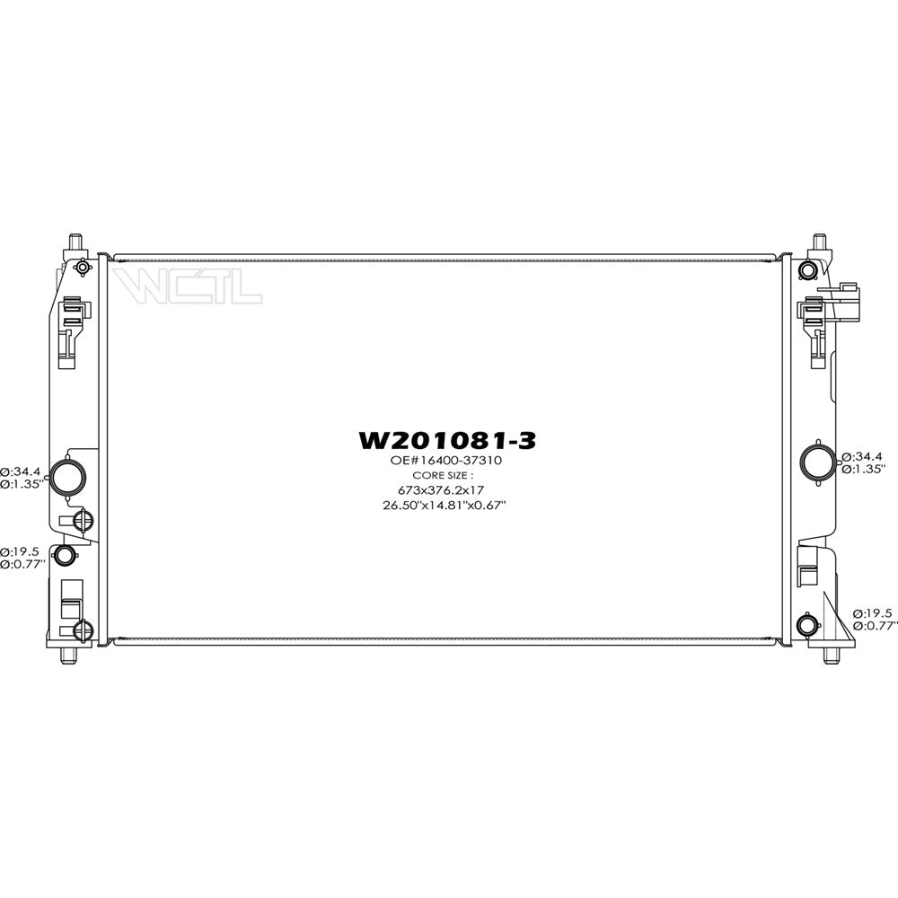 Radiator 2016-2020 Toyota Prius, Prius Prime, Prius Awd-E