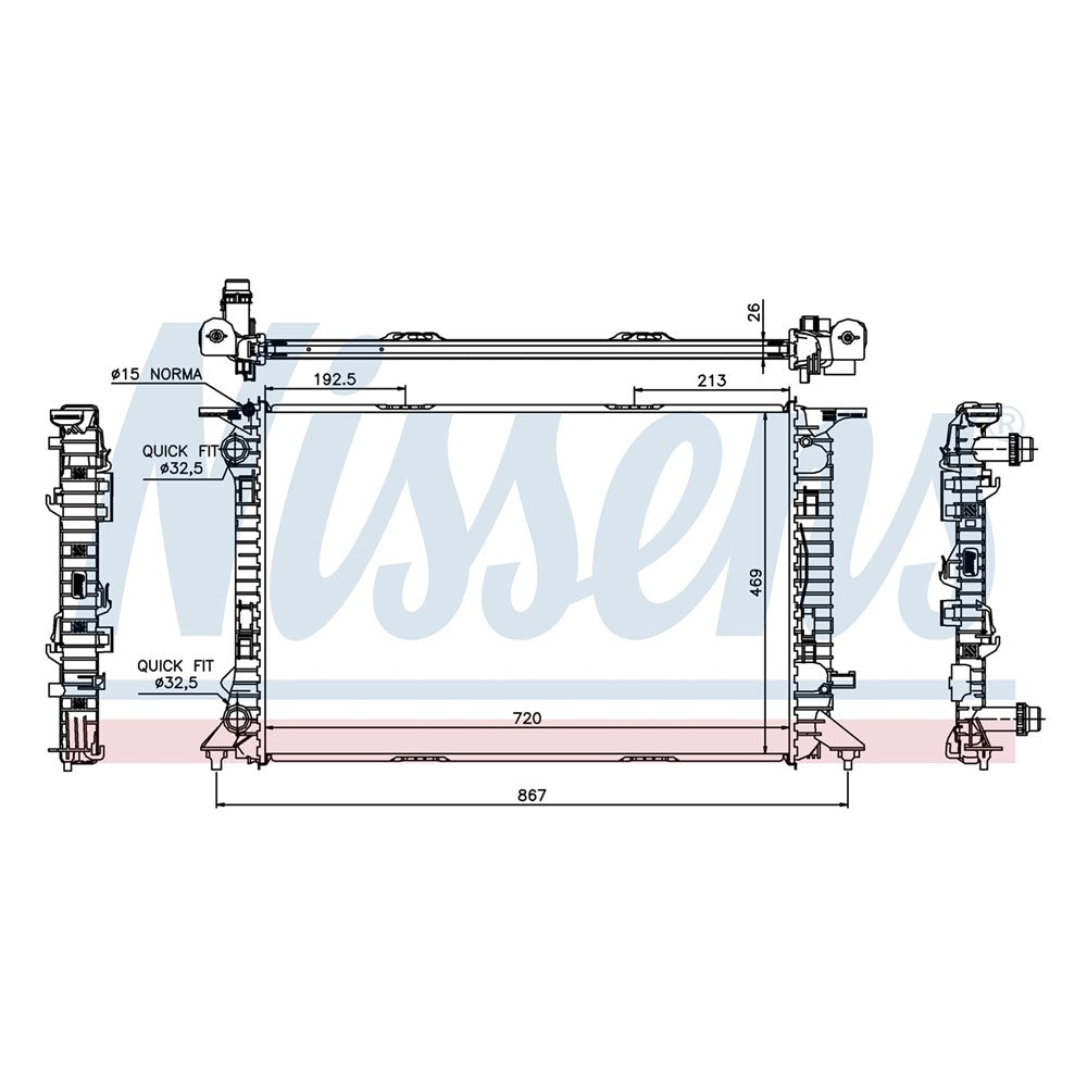 Radiator 2010-2018 Audi A4, A4 Quattro, A5, A5 Quattro, A6, Q3, Q3 Quattro