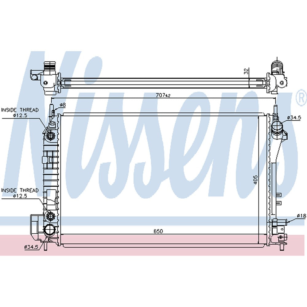 Right Passenger Side Auxiliary Radiator 2012-2018 Volkswagen Touareg & Porsche Cayenne
