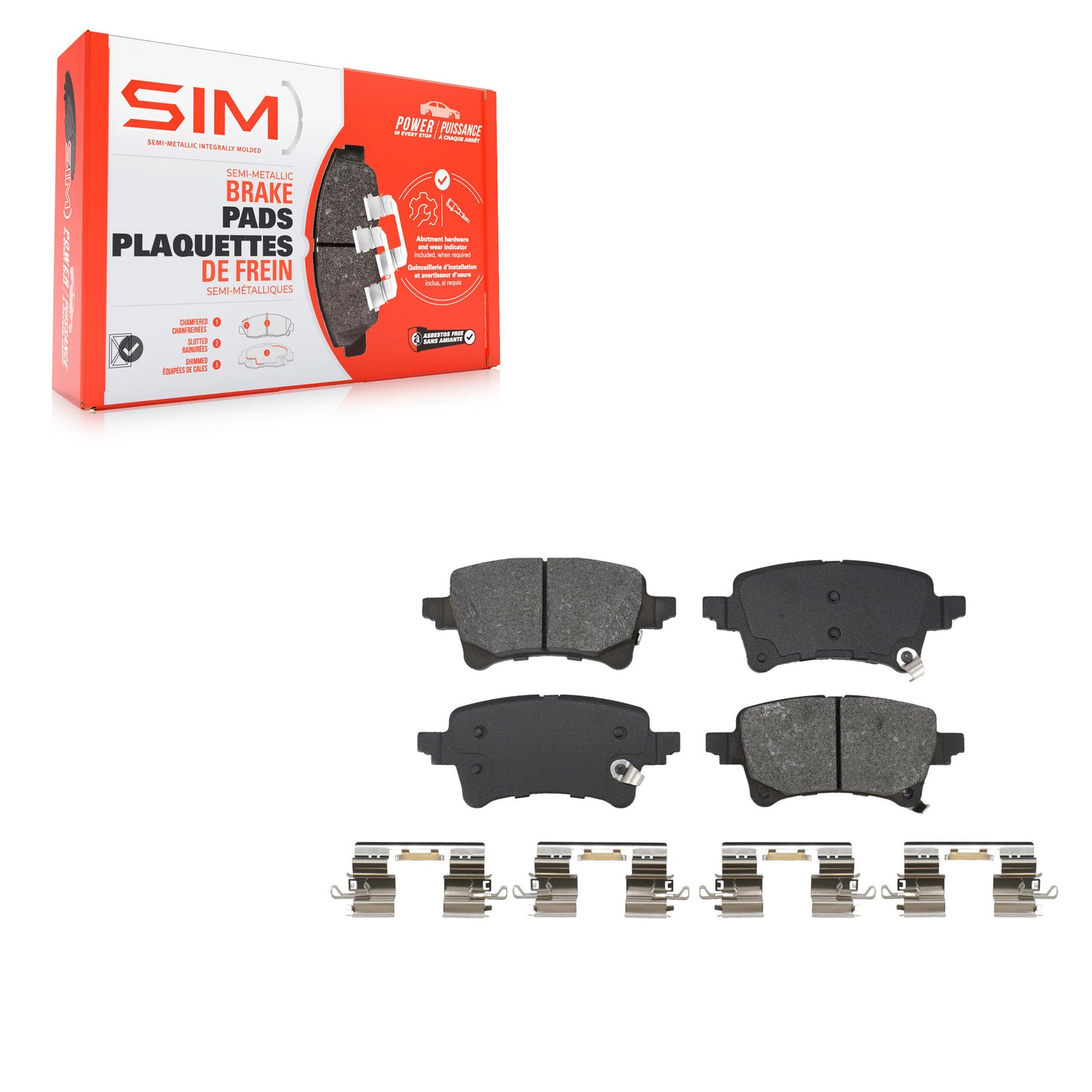 Semi-Metallic Disc Brake Pads Rear SIM-2233 For Jeep Wrangler Gladiator