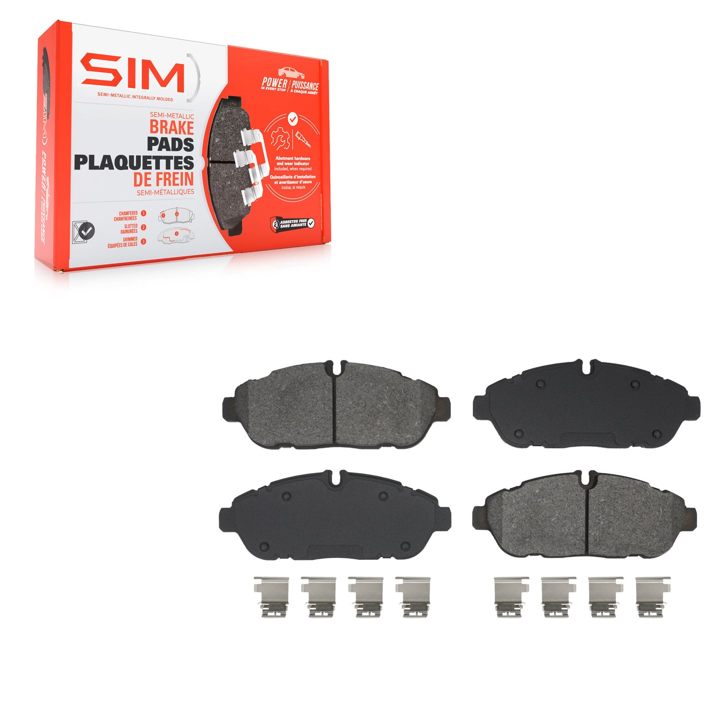Semi-Metallic Disc Brake Pads Front SIM-2301 For Ford Transit-250 Transit-350 HD