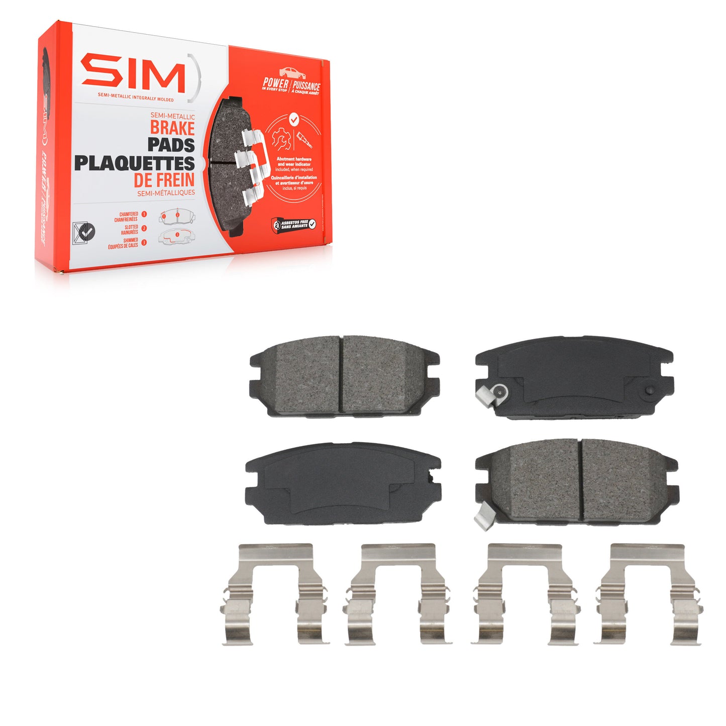 Semi-Metallic Disc Brake Pads Rear SIM-532 For Mitsubishi Eclipse Galant Dodge