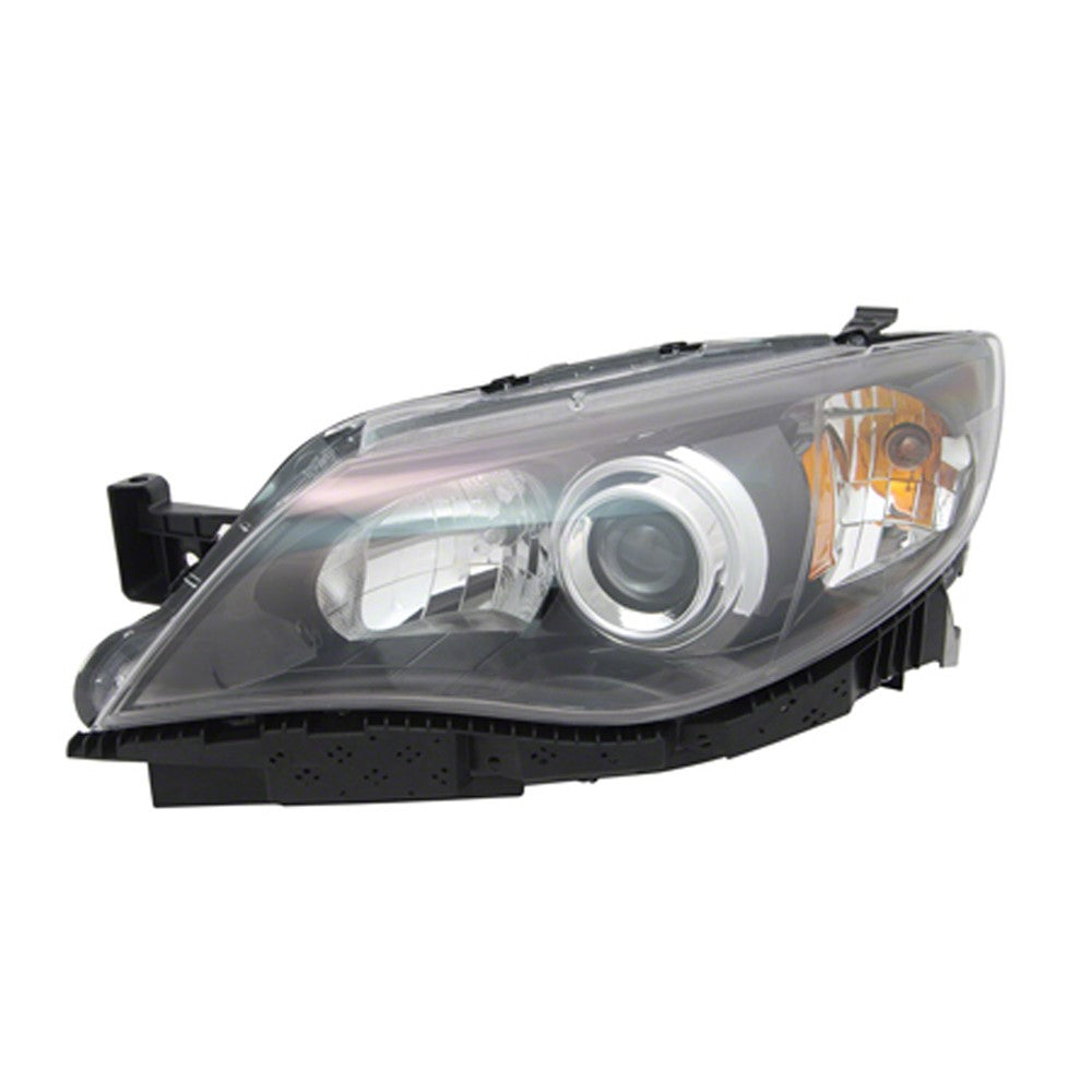 Front Left Driver Side Black Halogen Headlight Assembly 2008-2011 Subaru Impreza, Outback