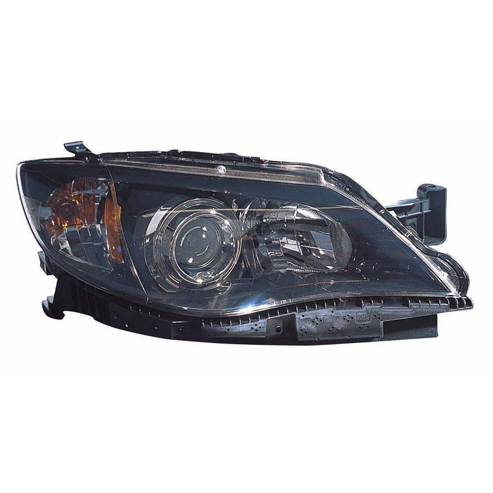 Front Right Passenger Side Black Halogen Headlight Assembly 2008-2011 Subaru Impreza, Outback