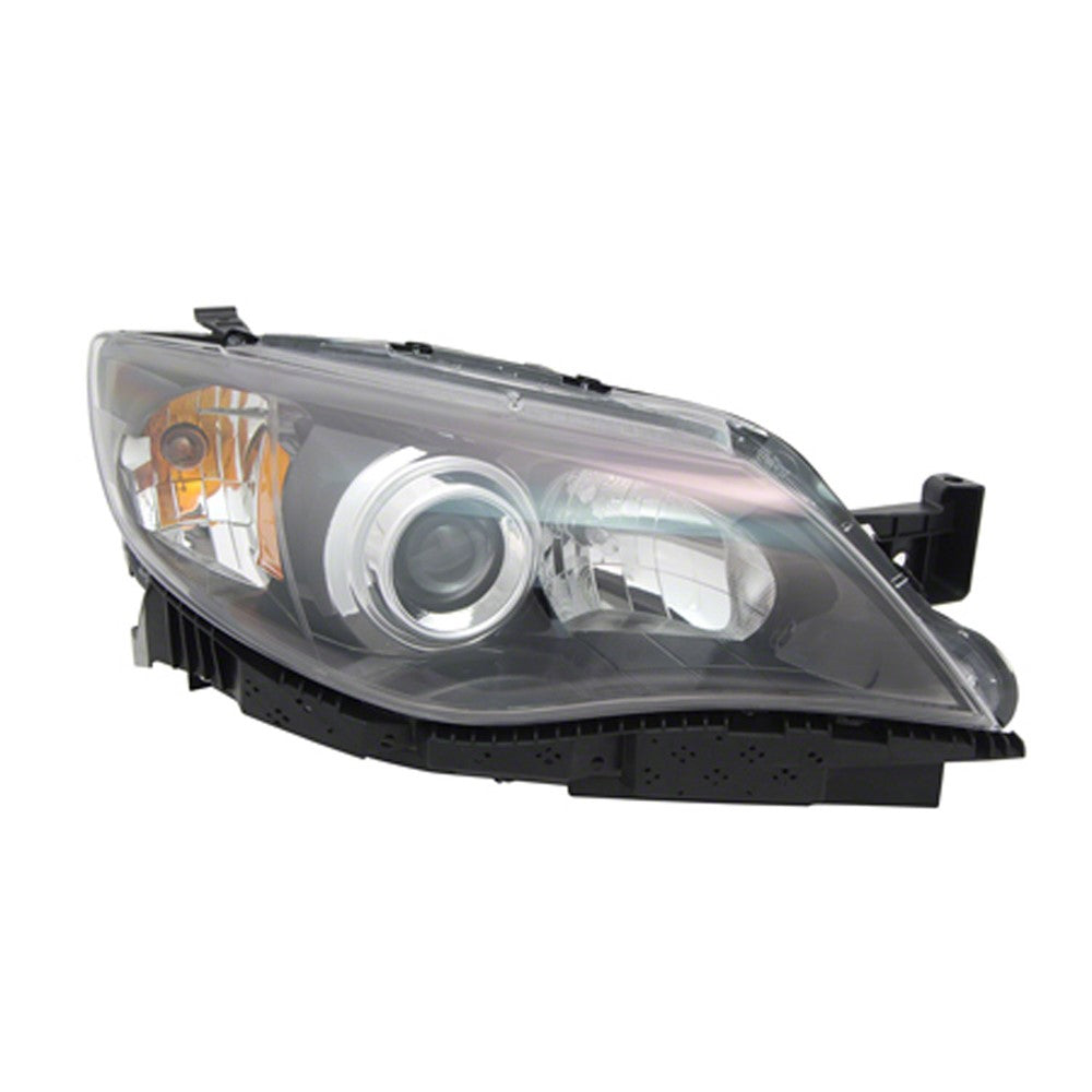 Front Right Passenger Side Black Halogen Headlight Assembly 2008-2011 Subaru Impreza, Outback
