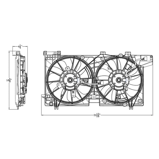 Engine Cooling Fan Assembly 2015-2019 Subaru Legacy, Outback