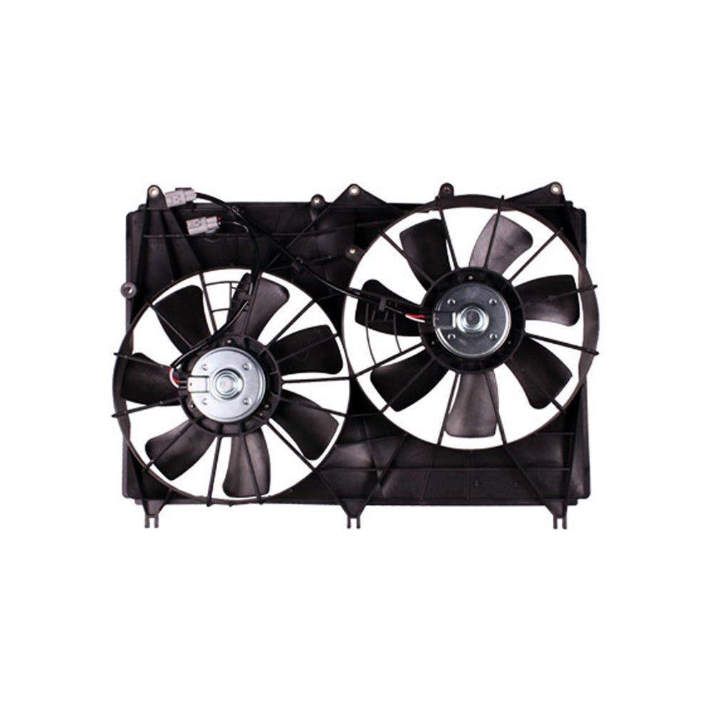 Radiator And Condenser Fan Assembly With Two Fans Side By Side 2006-2008 Suzuki Grand Vitara